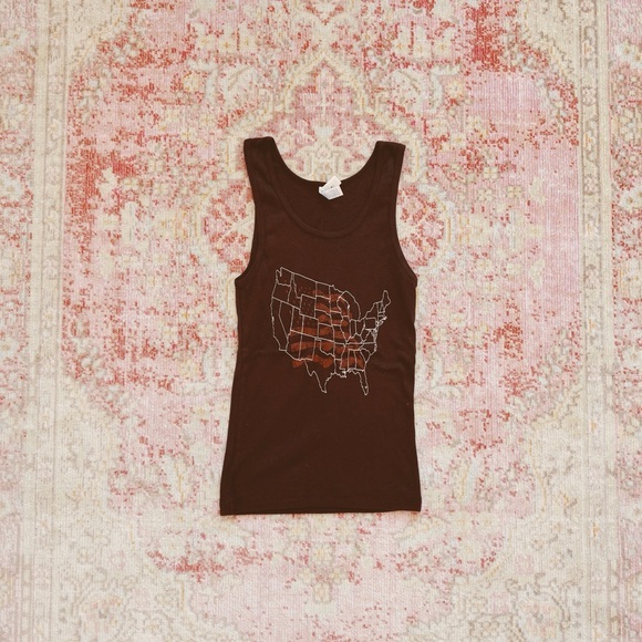 Vintage America Tank Top “Nice Bum, Where you from” Y2K - Picture 1 of 3